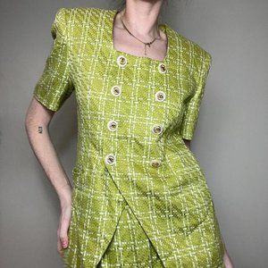 Vintage 90s lime green skirt set